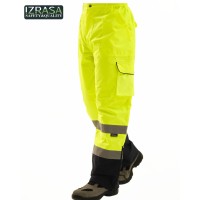 IZRASA NT187 Sarı Lacivert ProLine 300 D Oxford Çift Renkli Reflektörlü Pantolon