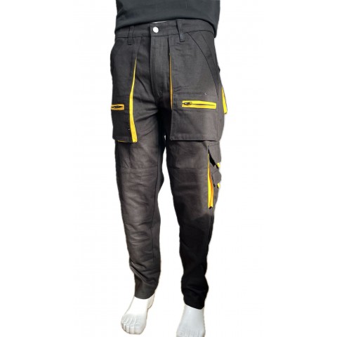 Çok Cepli Teknik Siyah İş Pantolonu