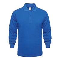 Polo Yaka Mavi Sweatshirt