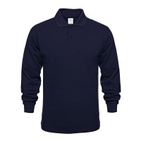 Polo Yaka Lacivert Sweatshirt