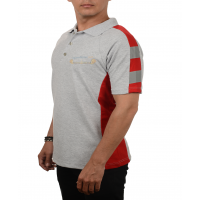 Polo Yaka Kırmızı Çift Renk Reflektörlü T-shirt
