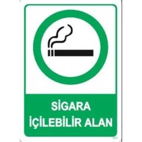 Sigara İçilebilir Alan Uyarı Levhası
